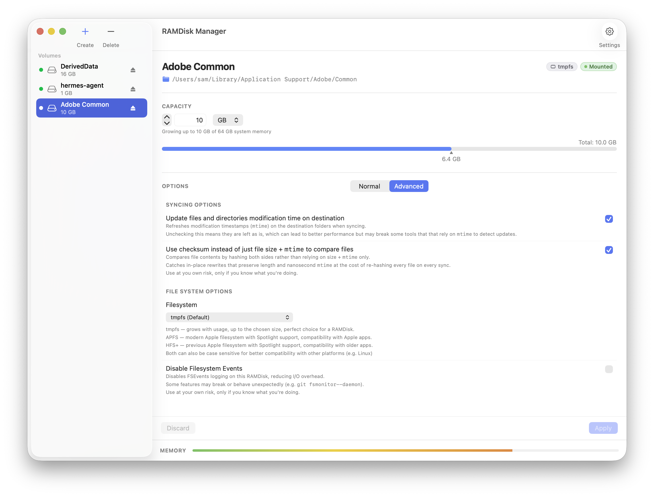 Persist app — Adobe Common RAMDisk detail